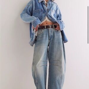 We The Free Good Luck Mid-Rise Barrel Jeans